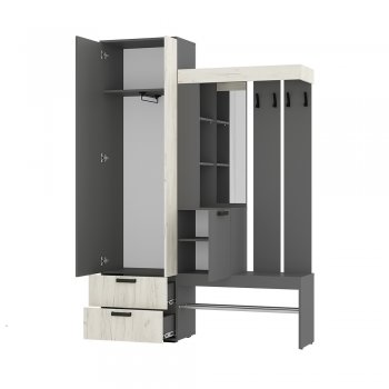 Прихожая Трамп графит/крафт белый (БТС) в Нягани - nyagan.mebel-e96.ru
