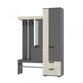 Прихожая Трамп графит/крафт белый (БТС) в Нягани - nyagan.mebel-e96.ru