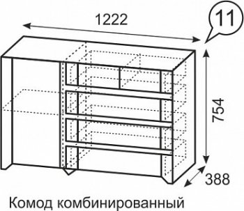 Комод комбинированный №11 Твист (ИжМ) в Нягани - nyagan.mebel-e96.ru