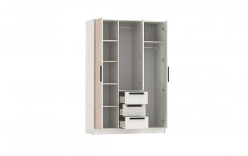 Шкаф 1300 мм 83.08 Вегас (3-х дв.) белый (Олмеко) в Нягани - nyagan.mebel-e96.ru