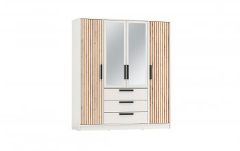 Шкаф 1700 мм 83.07 Вегас (4-х дв.) белый (Олмеко) в Нягани - nyagan.mebel-e96.ru