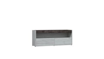 ТВ тумба Вегас Дуб Крафт Белый/Ателье темн. (Лин) в Нягани - nyagan.mebel-e96.ru