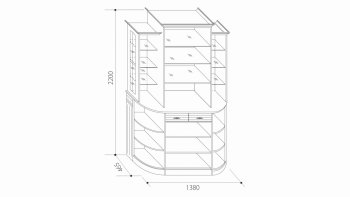 Шкаф универсальный с зеркалами Венеция В-1 (Мар) в Нягани - nyagan.mebel-e96.ru