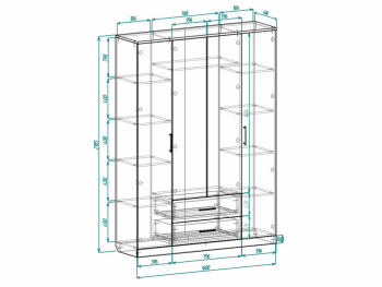 Шкаф 1600 мм Венеция-1 сек.26 (Росток) в Нягани - nyagan.mebel-e96.ru