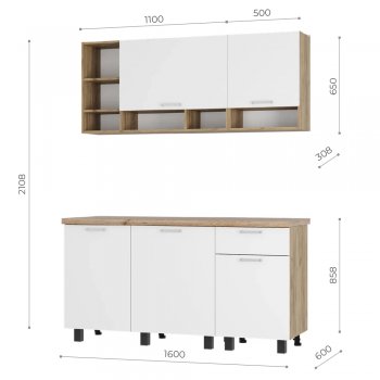 Кухонный гарнитур 1600 мм Вика (БТС) в Нягани - nyagan.mebel-e96.ru