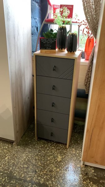 Комод (5 ящиков) Байкал Графит/Дуб золотой (СВ) в Нягани - nyagan.mebel-e96.ru