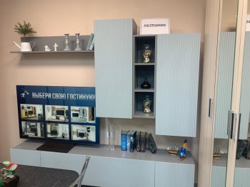 Стенка Сканди МДФ НМ-001 грин грей софт (Стиль) в Нягани - nyagan.mebel-e96.ru