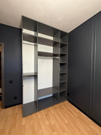 Шкаф 1600 мм 4-х створчатый Норд с антресолью графит (Миф) в Нягани - nyagan.mebel-e96.ru