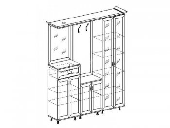 Прихожая Янна ЯН-28 правая (с карнизом) (Раус) в Нягани - nyagan.mebel-e96.ru