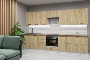 Кухонный гарнитур Янтарь 3000 мм (Герда) в Нягани - nyagan.mebel-e96.ru