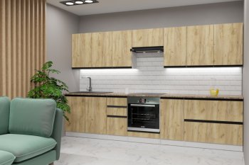Кухонный гарнитур Янтарь экстра 3000 мм (Герда) в Нягани - nyagan.mebel-e96.ru